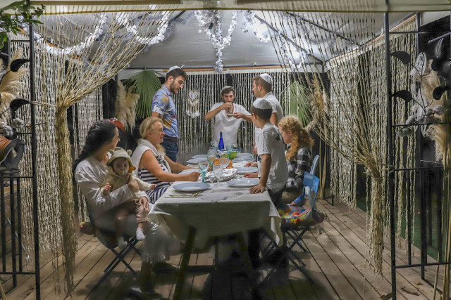 Shabbat dinner table